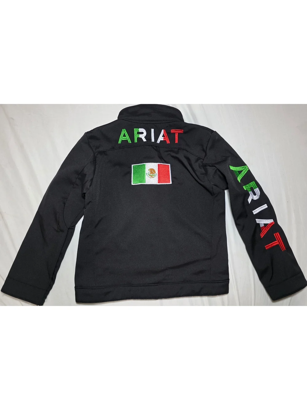Ariat Black Kids Jacket with Green White Red Mexico Flag Embroidery
